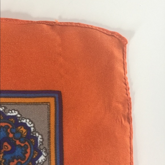 VINTAGE 1960's Scarf Mandala Peacock Inspired Design - Picture 4 of 4